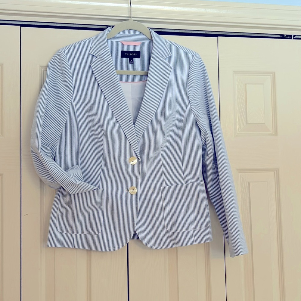 Preppy blue & white Talbots jacket size 8 worn once